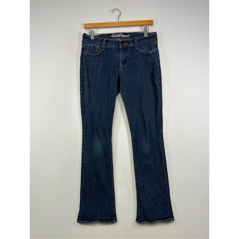 Y2K Indie Old Navy‎ Womens 2 Dark Blue Sweetheart Bootcut Stretch Denim Jeans